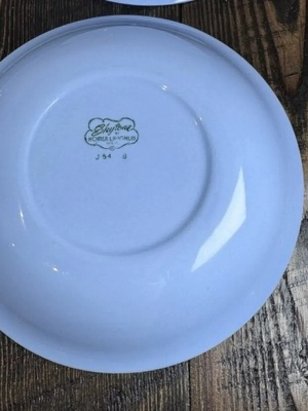 Set of 4 Homer Laughlin Skytone Blue 7.5” Soup Bowl Stardust Blue MCM Leaves‎